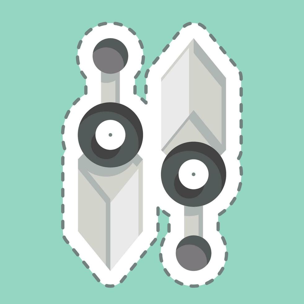 Sticker line cut Knife. related to Ninja symbol. simple design editable. simple illustration vector