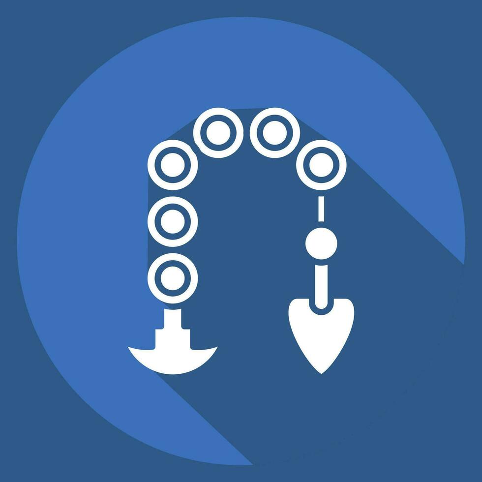 Icon Manriki Gusari. related to Ninja symbol. long shadow style. simple design editable. simple illustration vector
