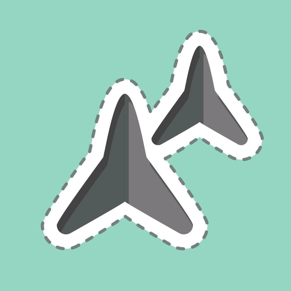 Sticker line cut Makibishi. related to Ninja symbol. simple design editable. simple illustration vector