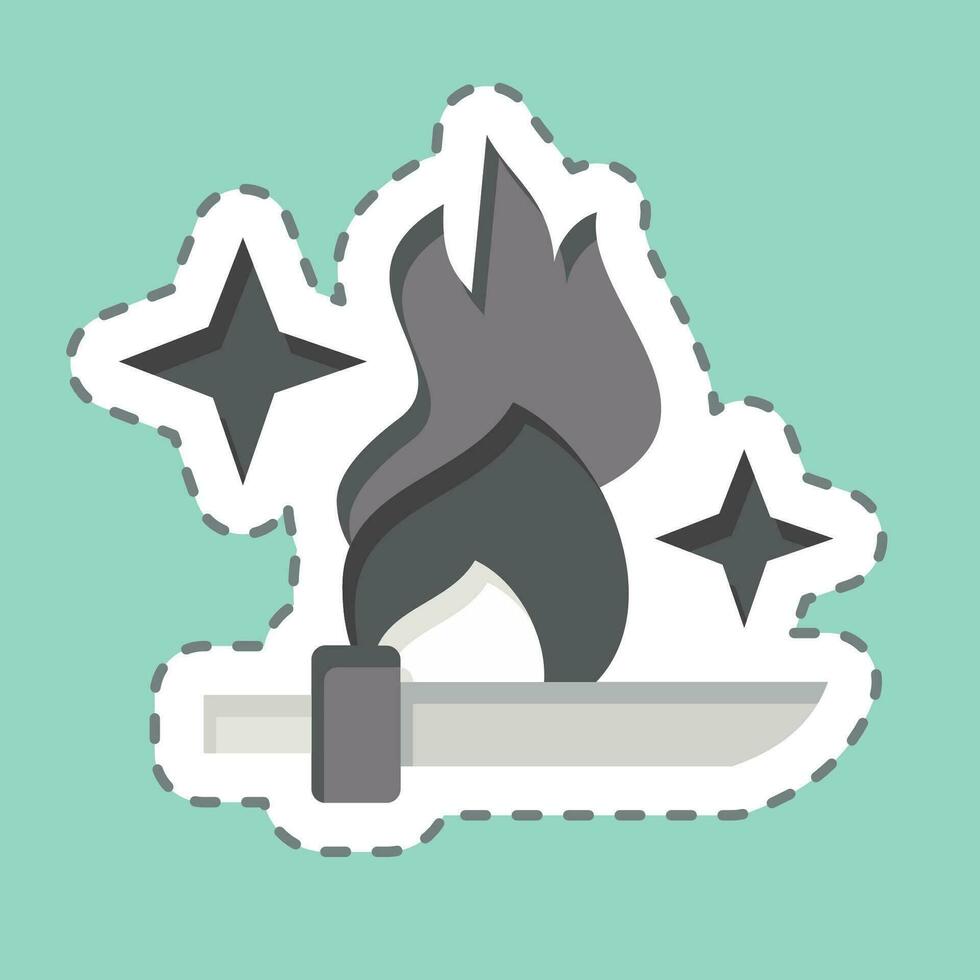Sticker line cut Ninja Symbol. related to Ninja symbol. simple design editable. simple illustration vector