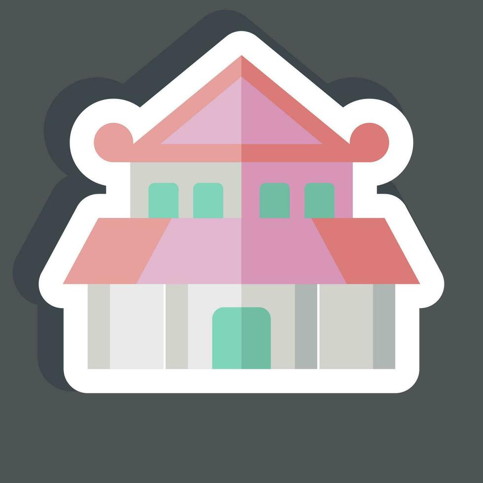 Sticker Ninja House. related to Ninja symbol. simple design editable. simple illustration vector
