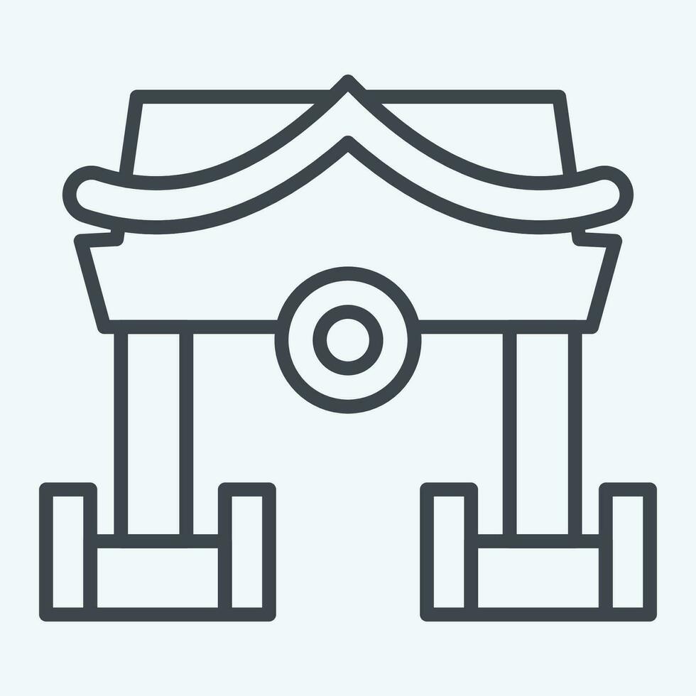 Icon Shrine. related to Ninja symbol. line style. simple design editable. simple illustration vector