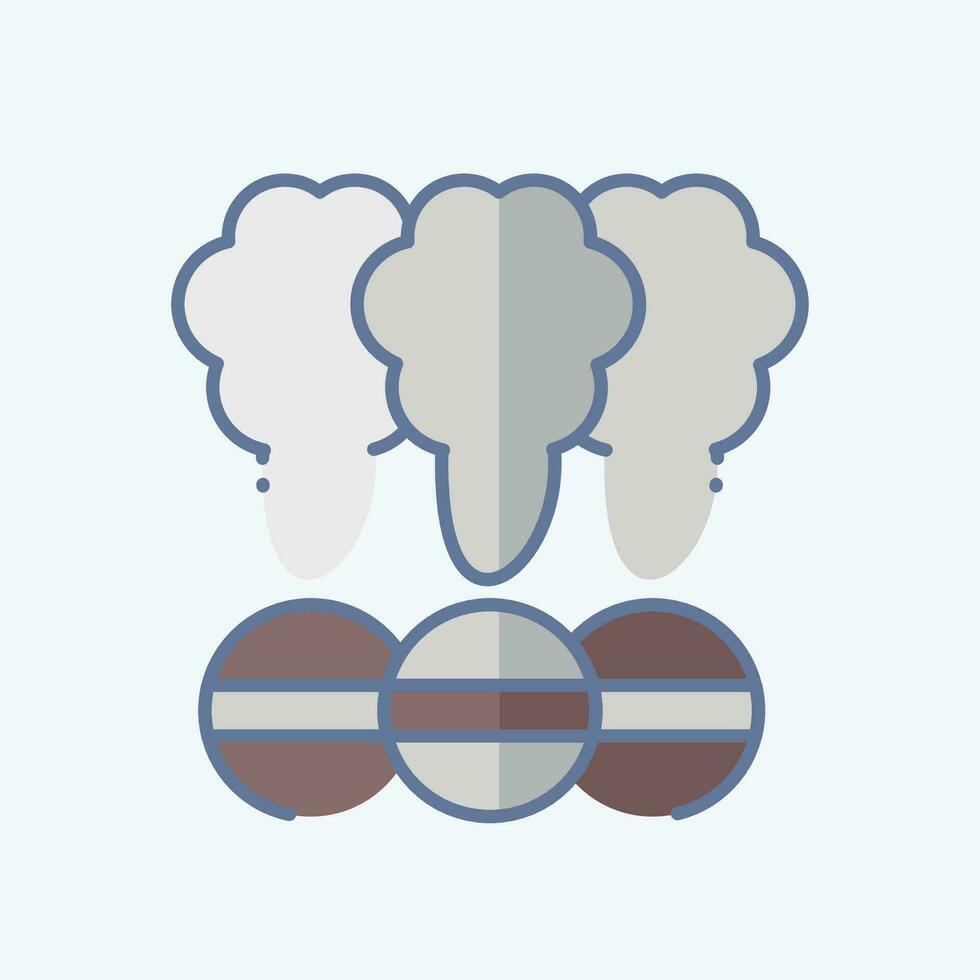 Icon Smoke Bomb. related to Ninja symbol. doodle style. simple design editable. simple illustration vector