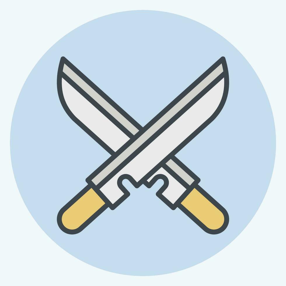 Icon Sword. related to Ninja symbol. color mate style. simple design editable. simple illustration vector