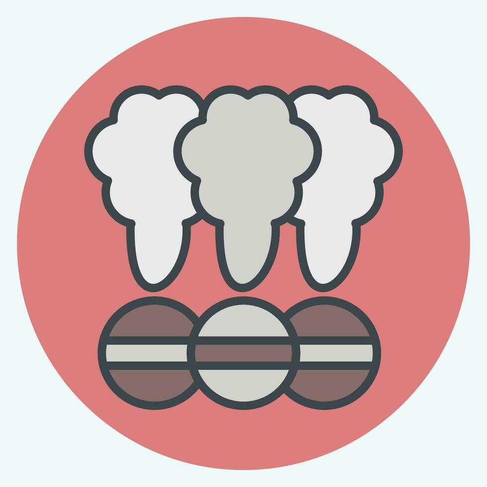 Icon Smoke Bomb. related to Ninja symbol. color mate style. simple design editable. simple illustration vector