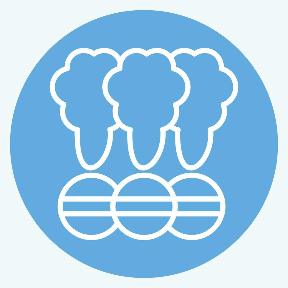 Icon Smoke Bomb. related to Ninja symbol. blue eyes style. simple design editable. simple illustration vector