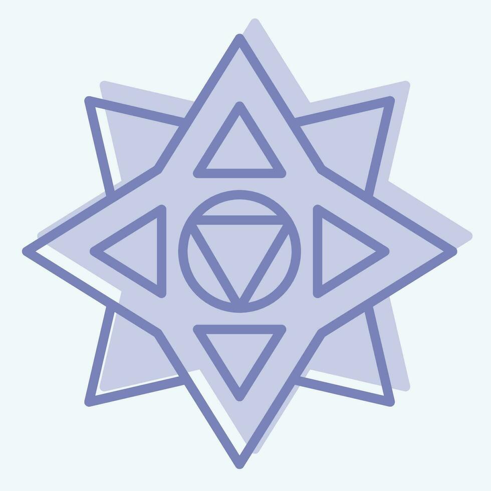 Icon Shuriken. related to Ninja symbol. two tone style. simple design editable. simple illustration vector