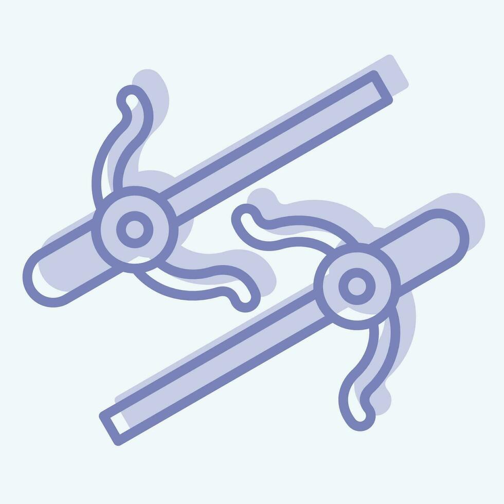 icono dí. relacionado a ninja símbolo. dos tono estilo. sencillo diseño editable. sencillo ilustración vector