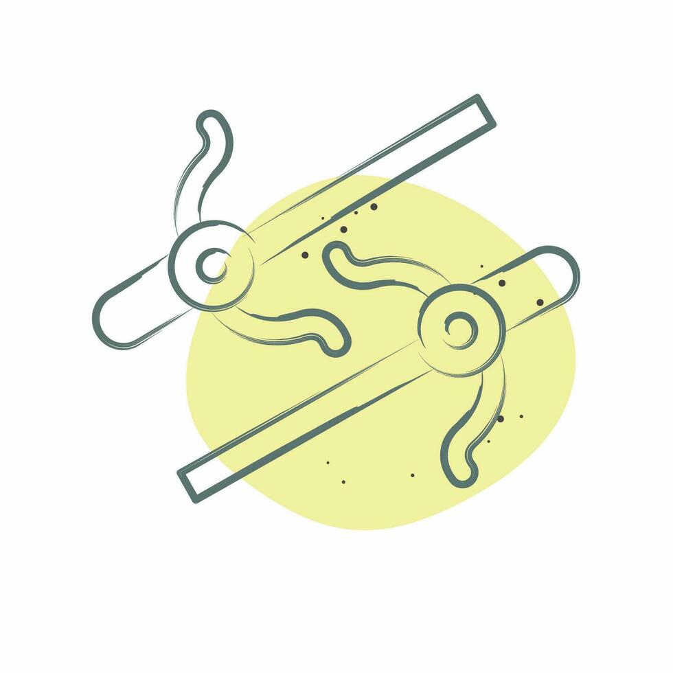 Icon Sai. related to Ninja symbol. Color Spot Style. simple design editable. simple illustration vector