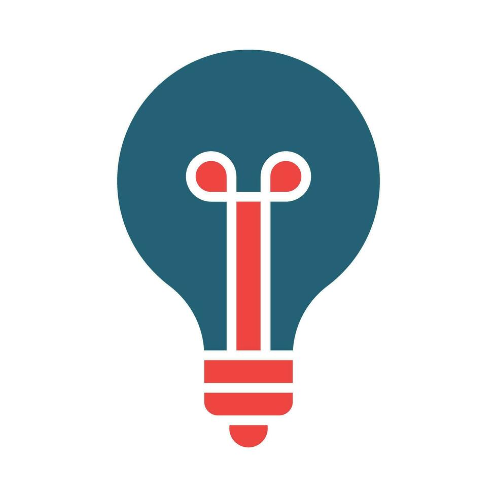 Light Bulb Glyph Two Color Icon Design vector