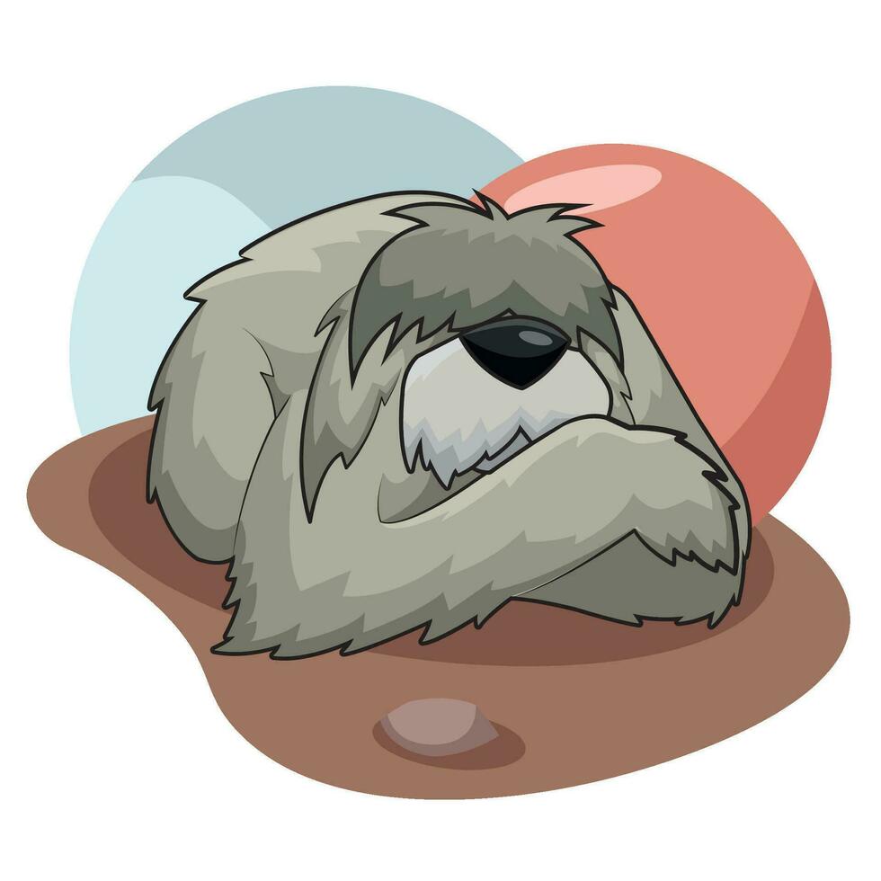 Isolated asleep cute dog character Vector illustration