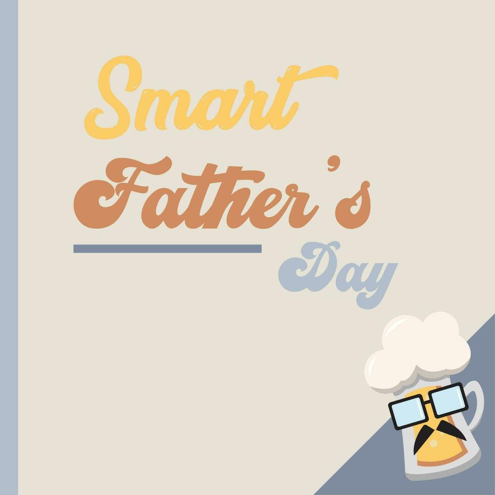Hipster beer character with mustache Father day template Vector illustration