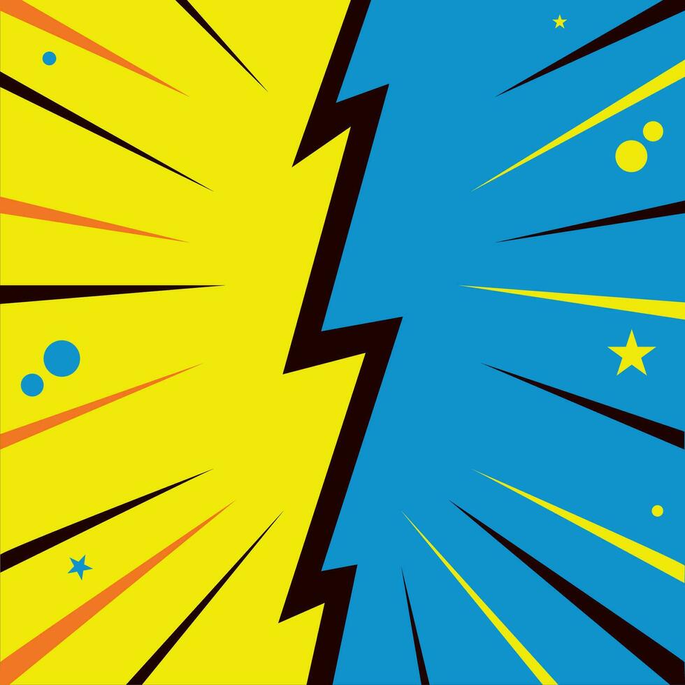 Colored comic book page with halftone effect Vector illustration