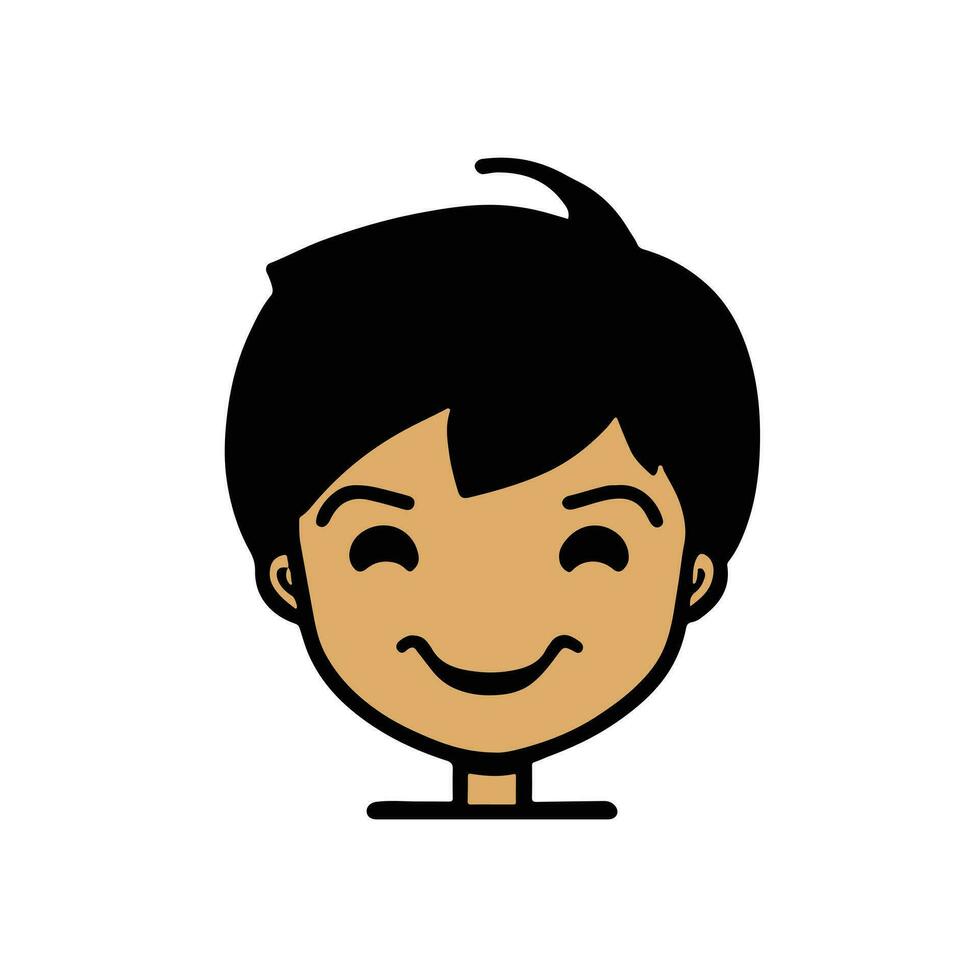 Cute cartoon boy face. vector illustration
