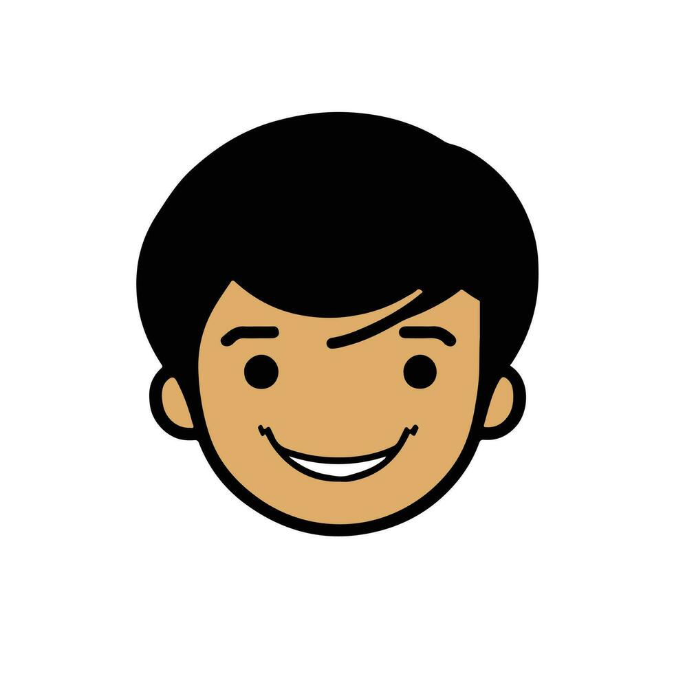 Cute cartoon boy face. vector illustration