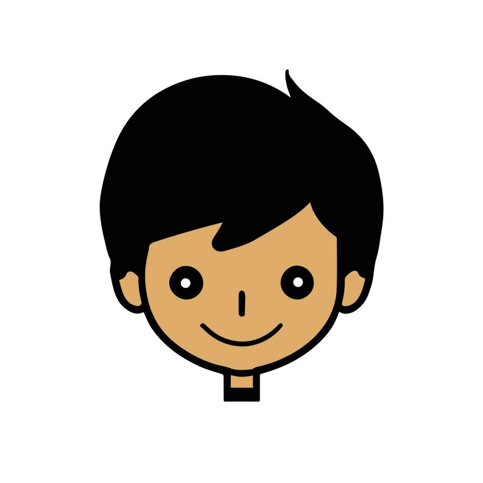 Cute cartoon boy face. vector illustration