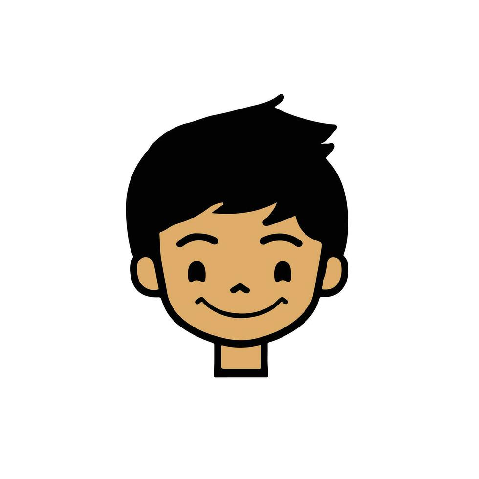 Cute cartoon boy face. vector illustration