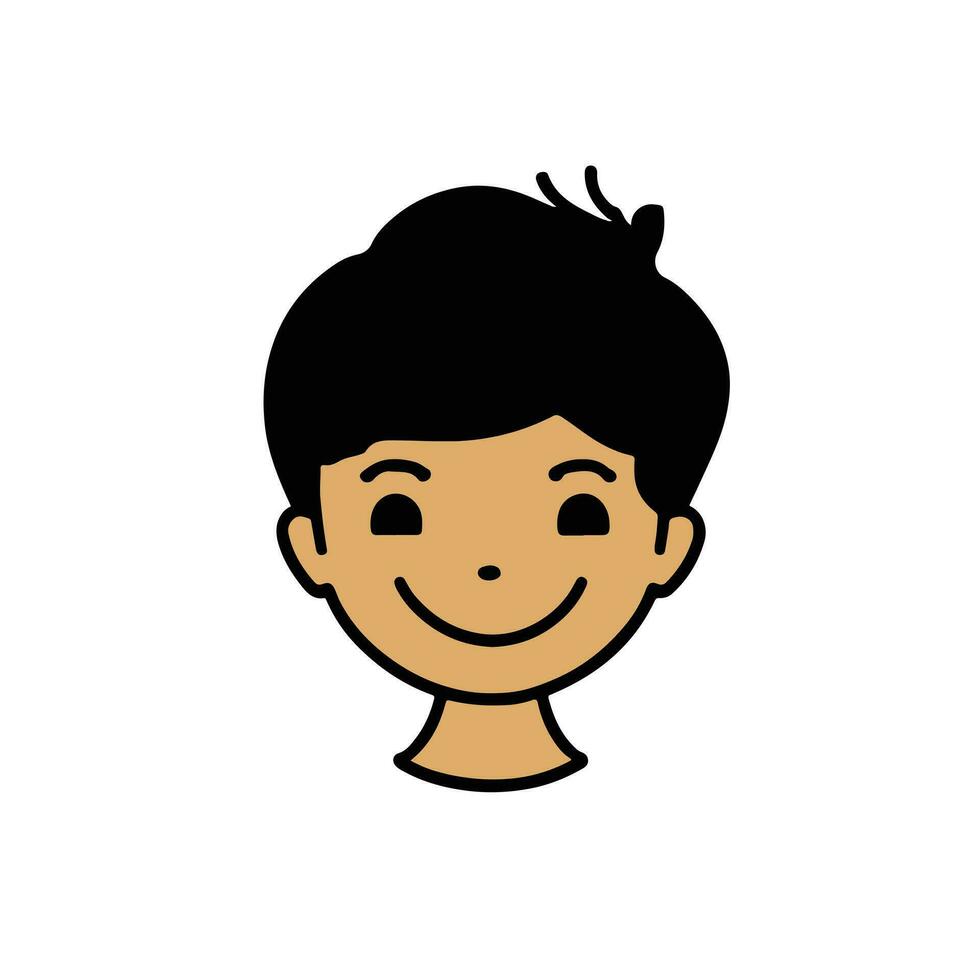 Cute cartoon boy face. vector illustration