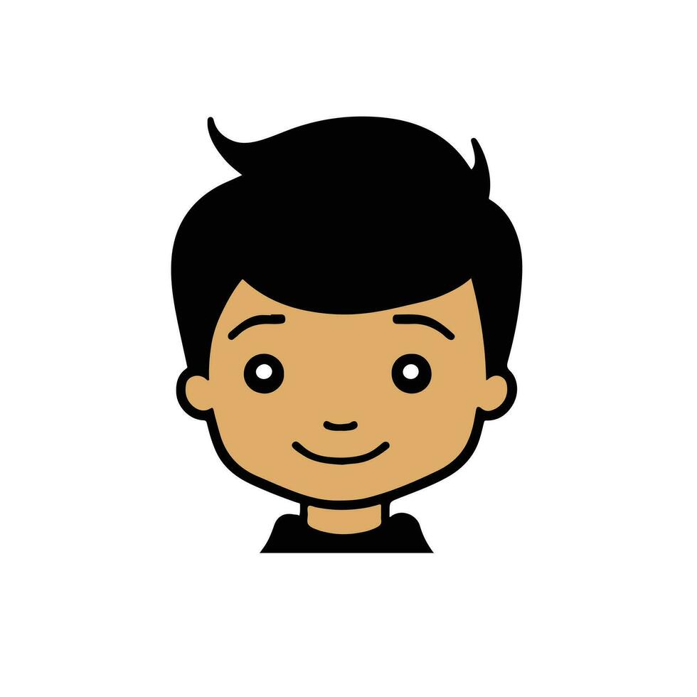 Cute cartoon boy face. vector illustration