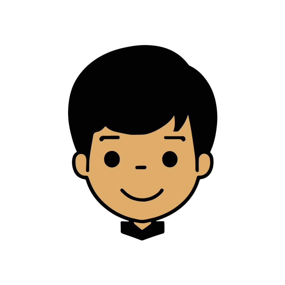 Cute boy face vector cartoon illustration