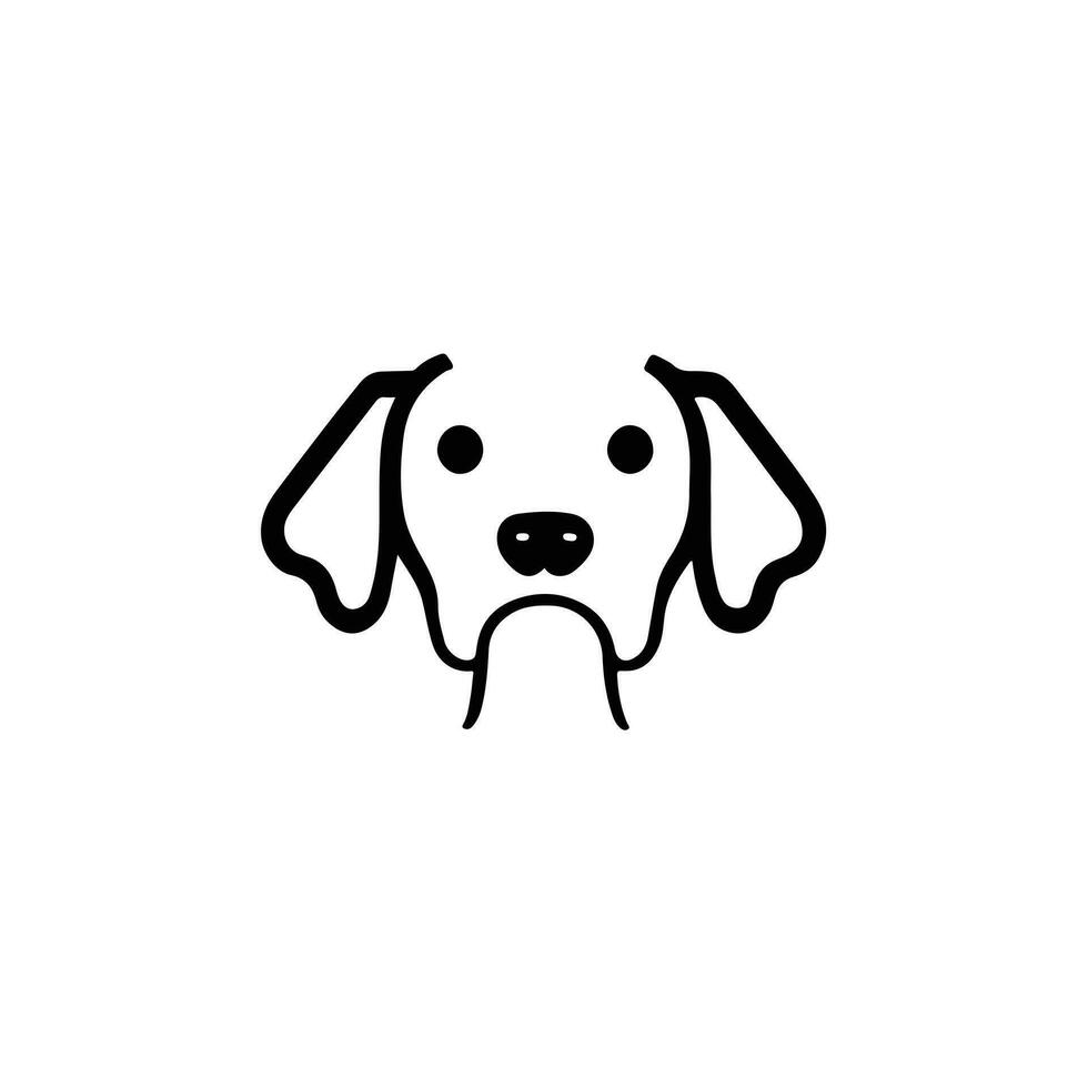 Dog head icon, dog face sign, dog face icon in line art, Vector graphics.