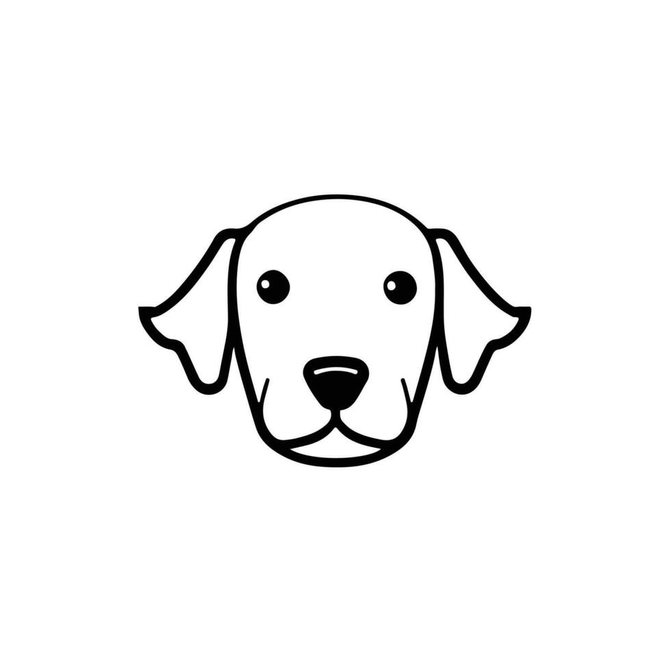 perro cabeza icono, perro cara firmar, perro cara icono en línea arte, vector gráficos.