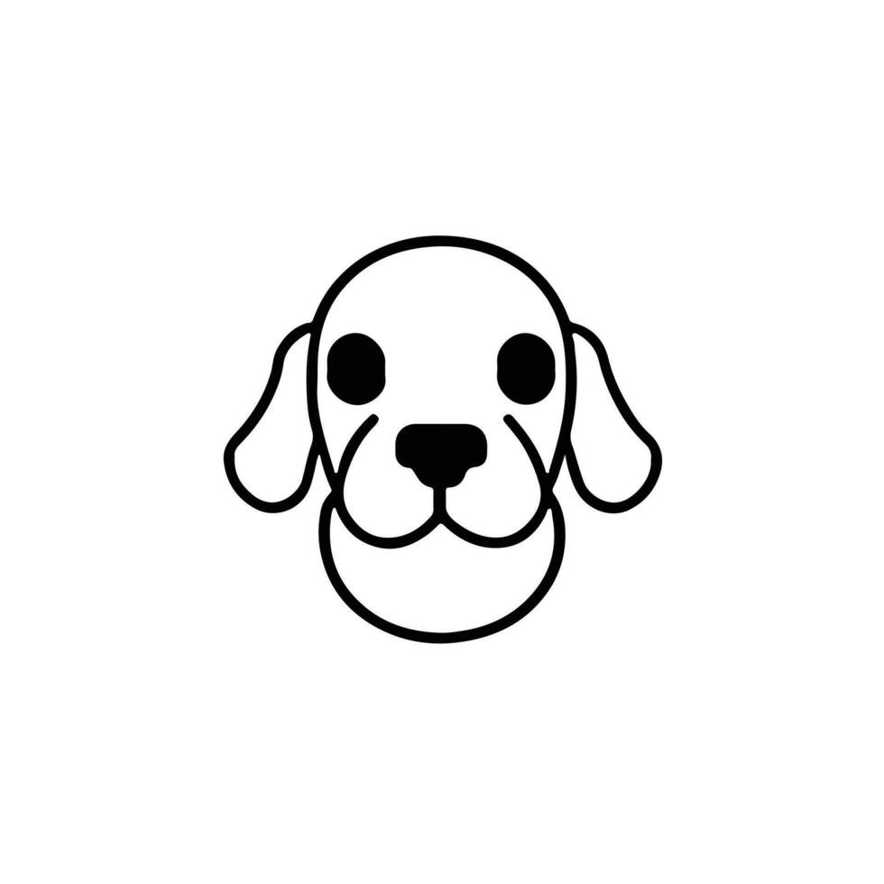 perro cabeza icono, perro cara firmar, perro cara icono en línea arte, vector gráficos.