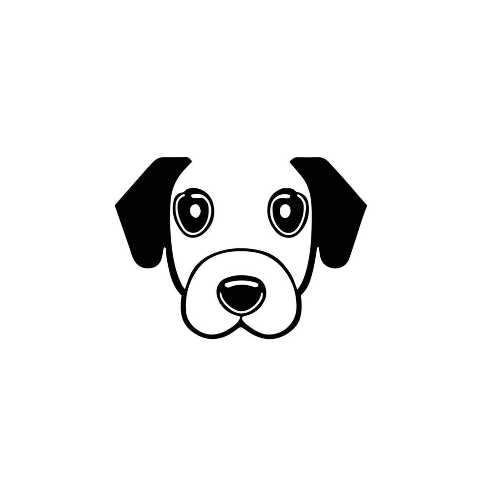 perro cabeza icono, perro cara firmar, perro cara icono en línea arte, vector gráficos.