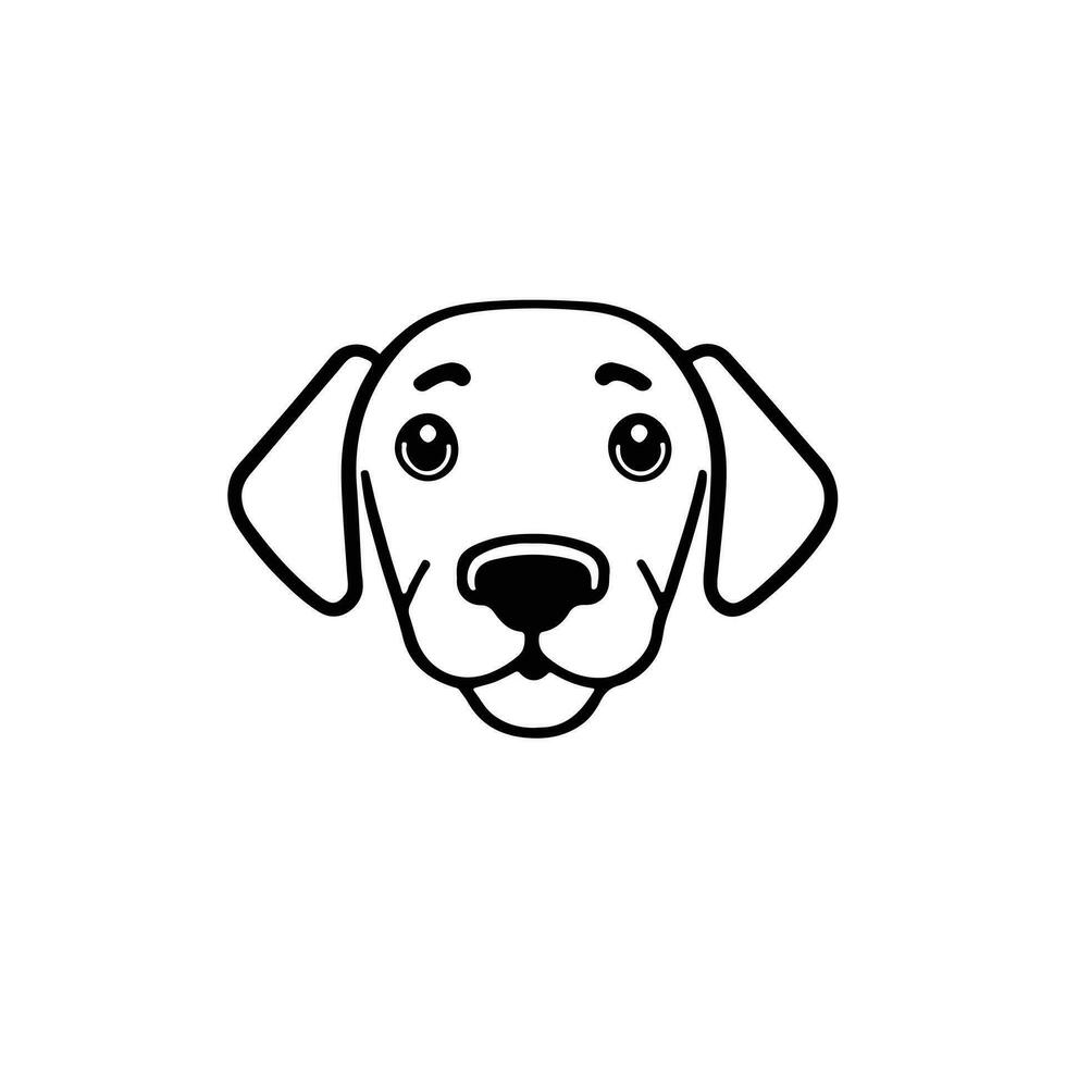 perro cabeza icono, perro cara firmar, perro cara icono en línea arte, vector gráficos.