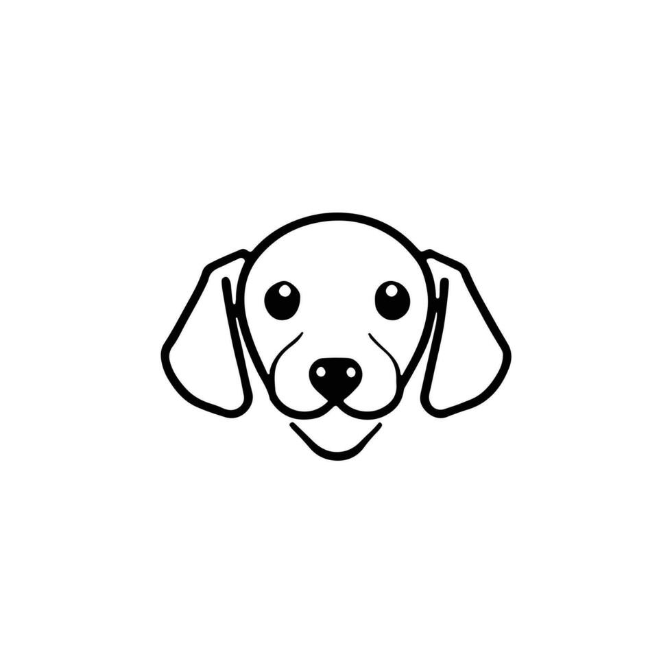 perro cabeza icono, perro cara firmar, perro cara icono en línea arte, vector gráficos.