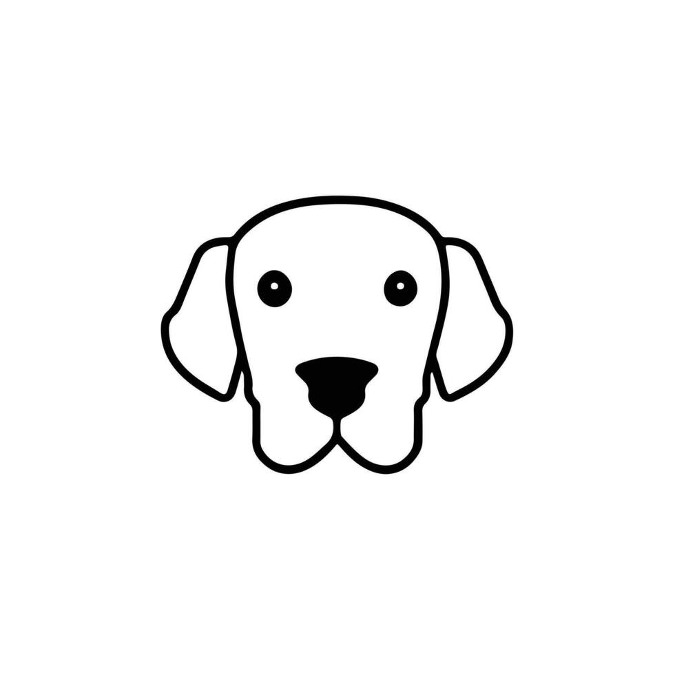 Dog head icon, dog face sign, dog face icon in line art, Vector graphics.