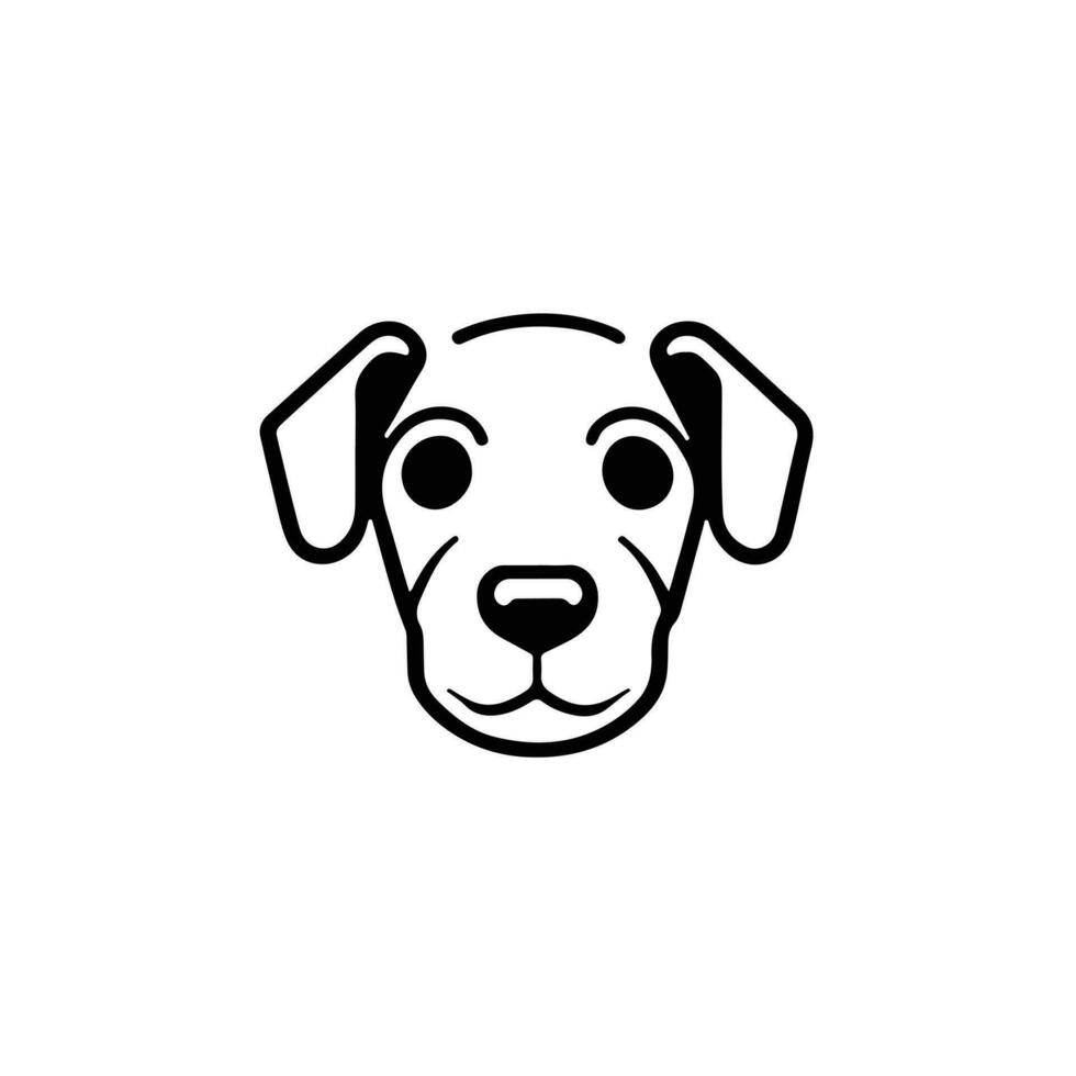 perro cabeza icono, perro cara firmar, perro cara icono en línea arte, vector gráficos.