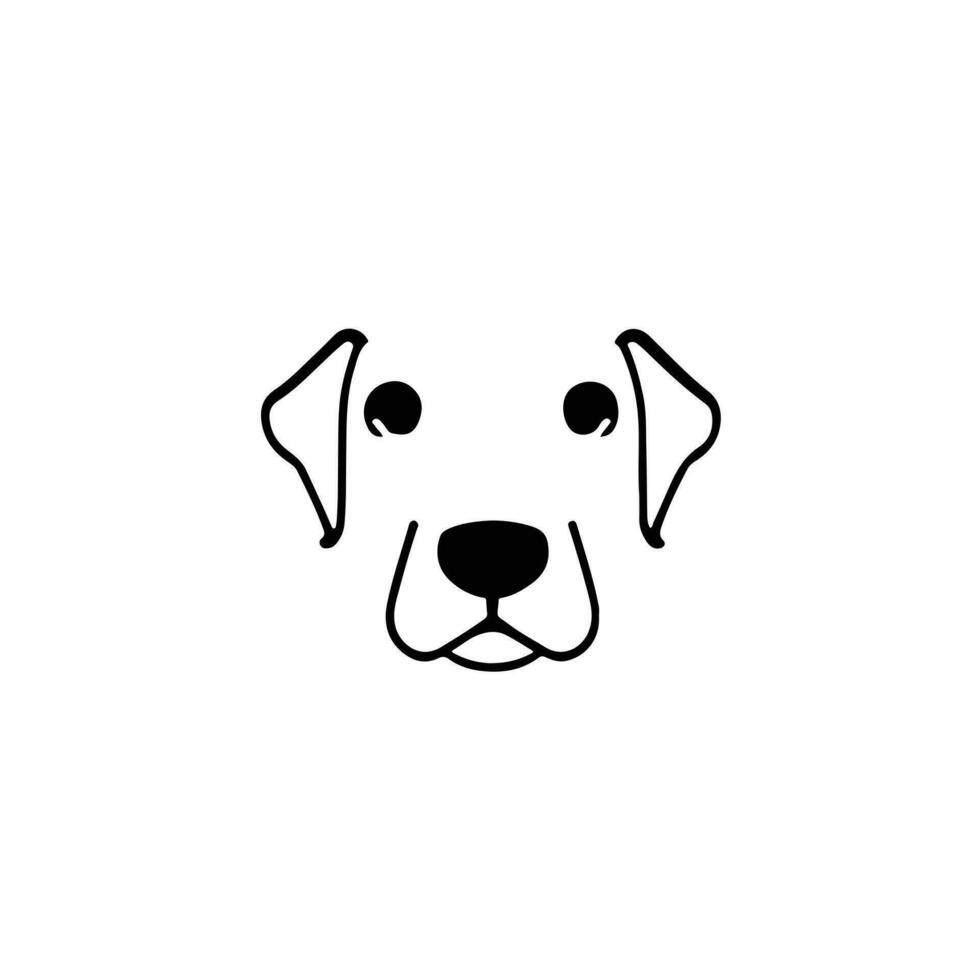 Dog head icon, dog face sign, dog face icon in line art, Vector graphics.