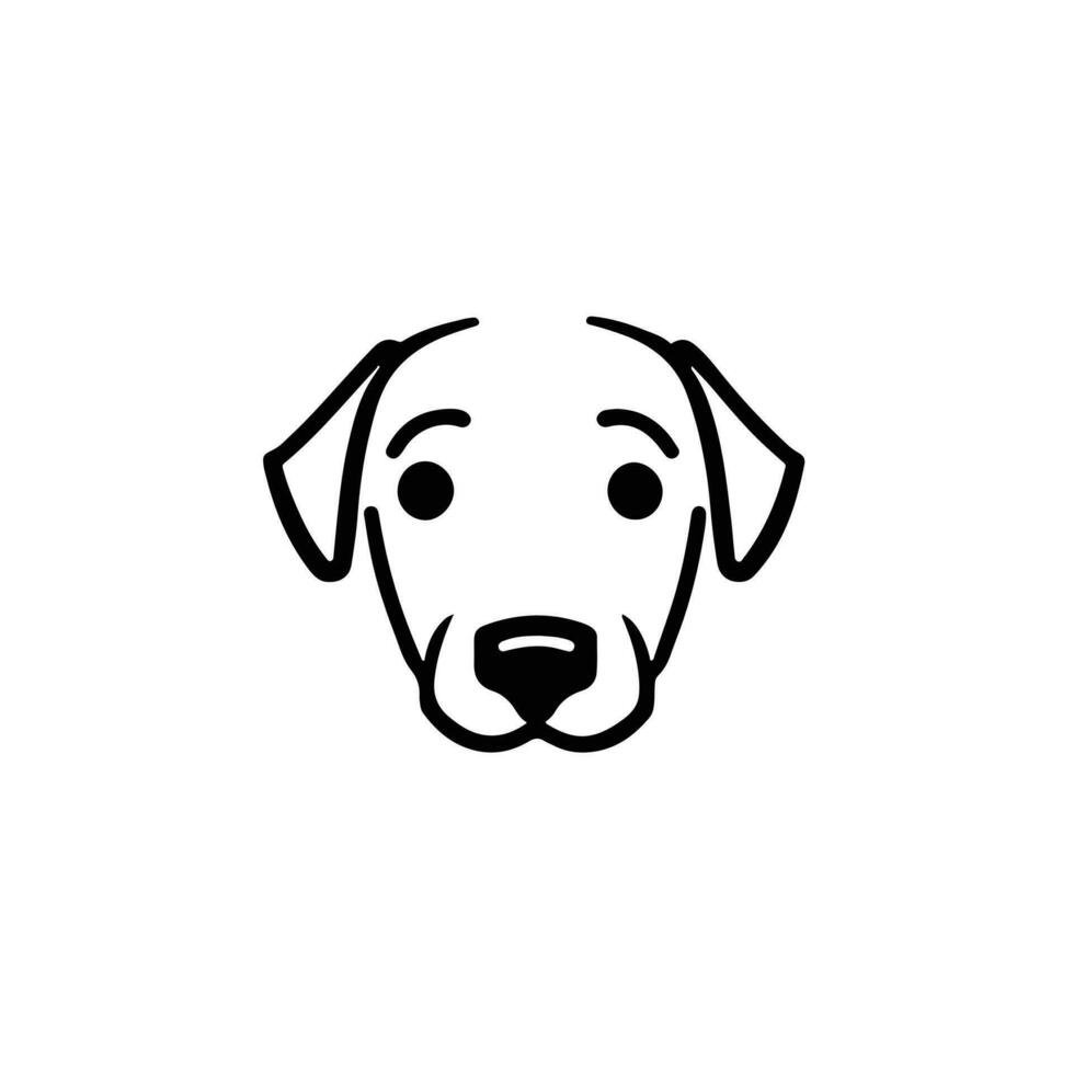 perro cabeza icono, perro cara firmar, perro cara icono en línea arte, vector gráficos.