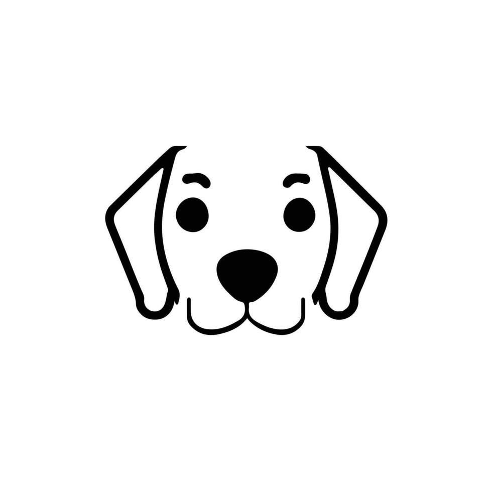perro cabeza icono, perro cara firmar, perro cara icono en línea arte, vector gráficos.