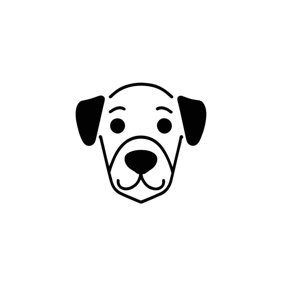 perro cabeza icono, perro cara firmar, perro cara icono en línea arte, vector gráficos.