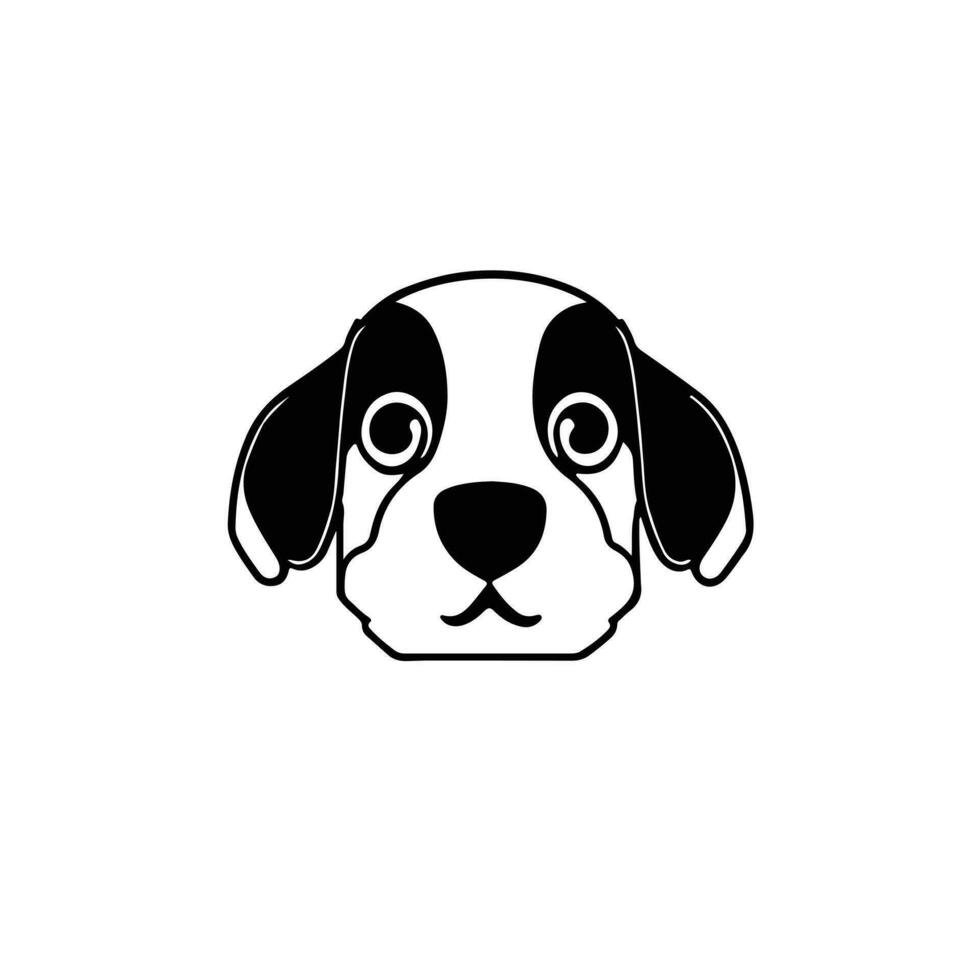 perro cabeza icono, perro cara firmar, perro cara icono en línea arte, vector gráficos.