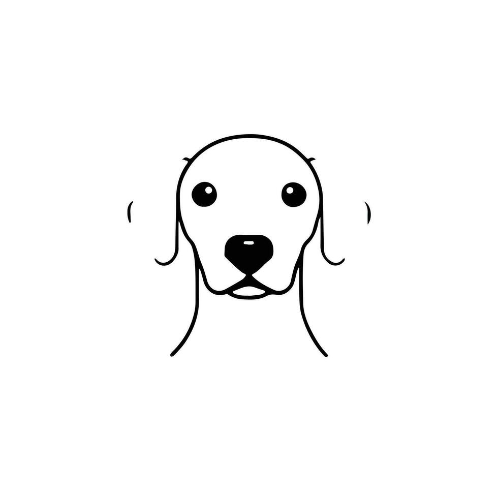 Dog head icon, dog face sign, dog face icon in line art, Vector graphics.