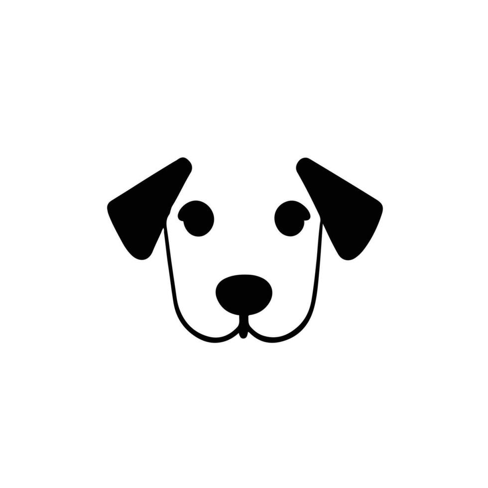 perro cabeza icono, perro cara firmar, perro cara icono en línea arte, vector gráficos.