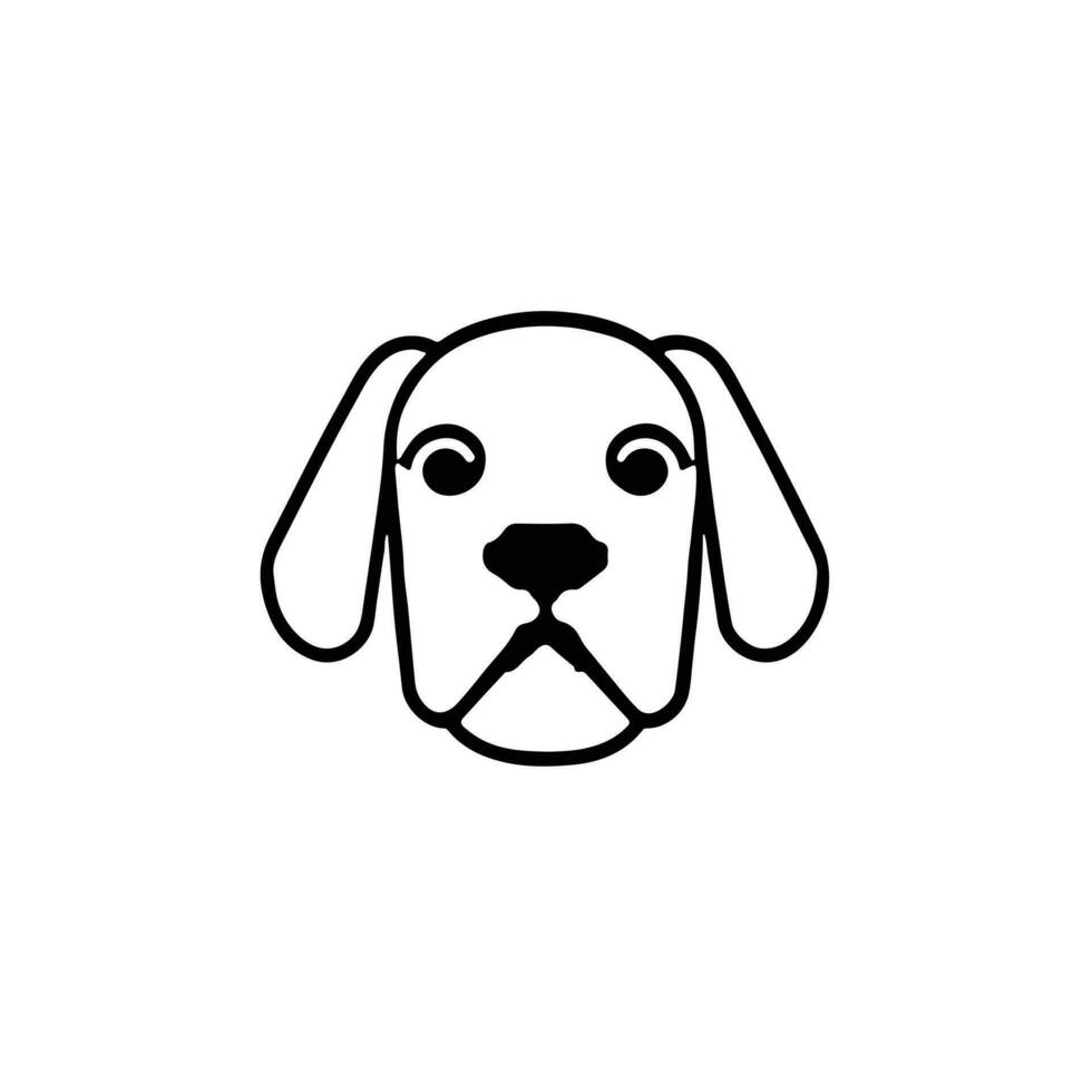 perro cabeza icono, perro cara firmar, perro cara icono en línea arte, vector gráficos.