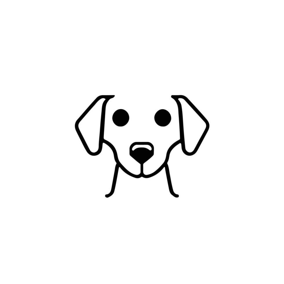 Dog head icon, dog face sign, dog face icon in line art, Vector graphics.