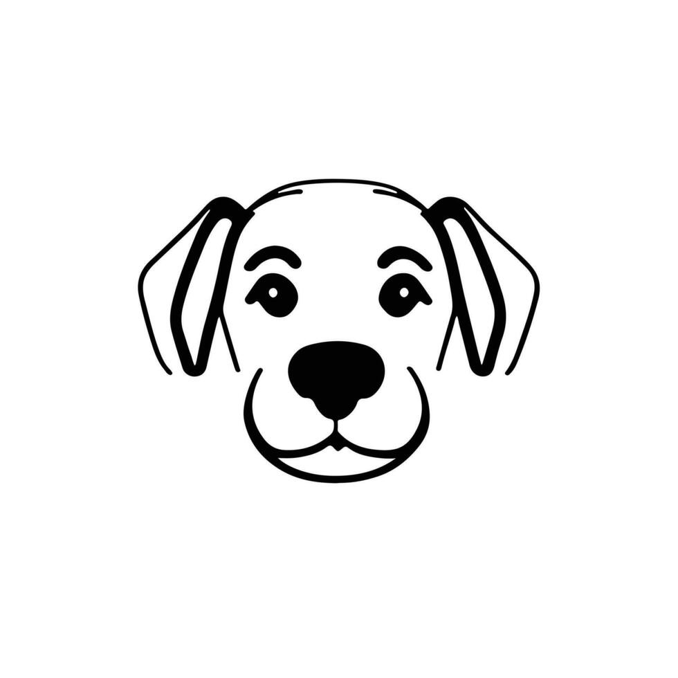 perro cabeza icono, perro cara firmar, perro cara icono en línea arte, vector gráficos.