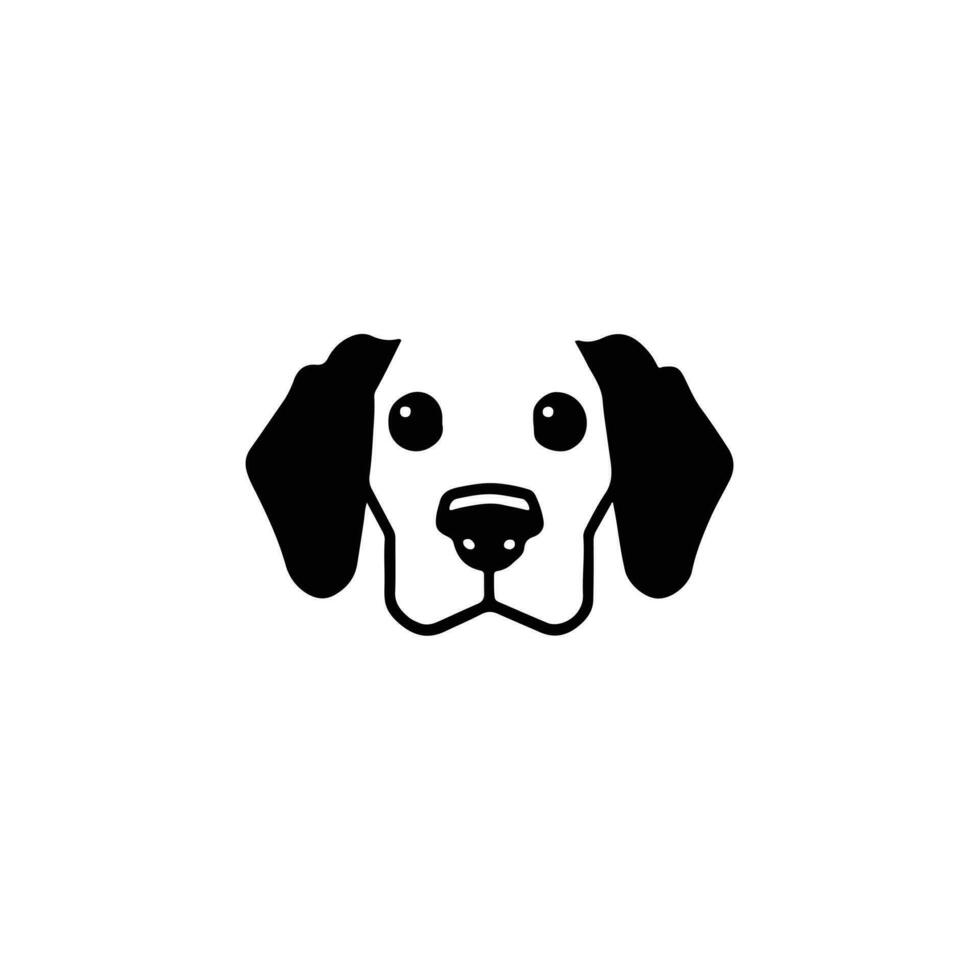 perro cabeza icono, perro cara firmar, perro cara icono en línea arte, vector gráficos.