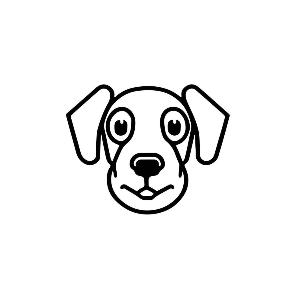 Dog head icon, dog face sign, dog face icon in line art, Vector graphics.