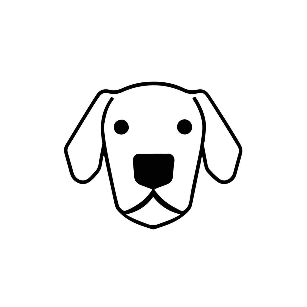 Dog head icon, dog face sign, dog face icon in line art, Vector graphics.