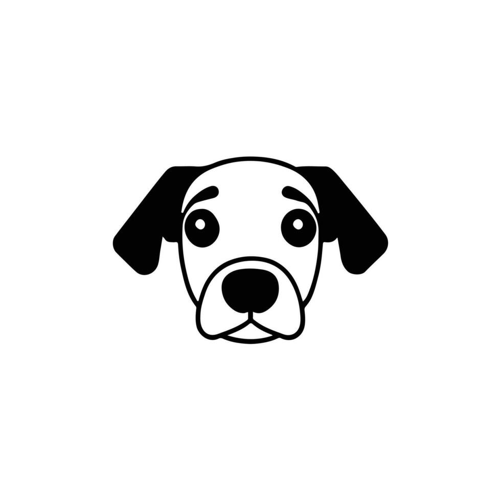 Dog head icon, dog face sign, dog face icon in line art, Vector graphics.