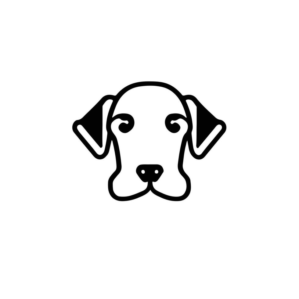 Dog head icon, dog face sign, dog face icon in line art, Vector graphics.