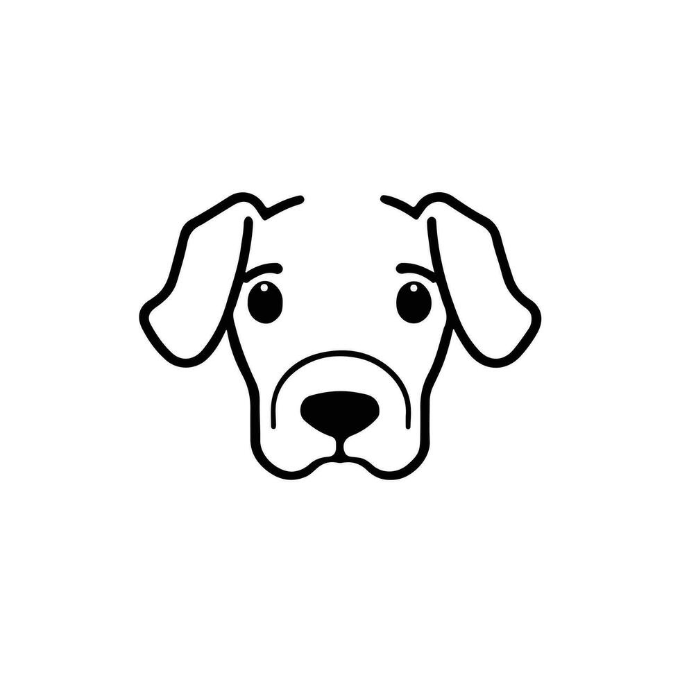 Dog head icon, dog face sign, dog face icon in line art, Vector graphics.