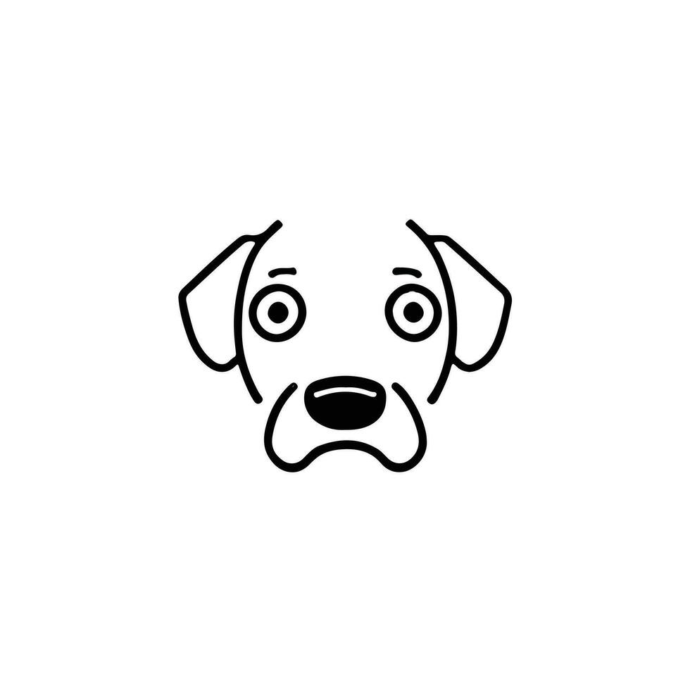 Dog head icon, dog face sign, dog face icon in line art, Vector graphics.