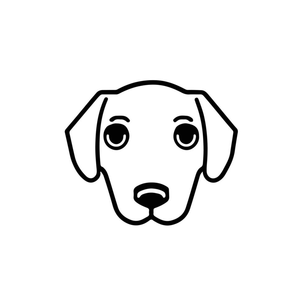 perro cabeza icono, perro cara firmar, perro cara icono en línea arte, vector gráficos.